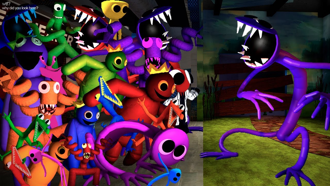 FNF Purple Swaps Boyfriend but vs Rainbow Friends All Phases Friday Night Funkin Mod Roblox