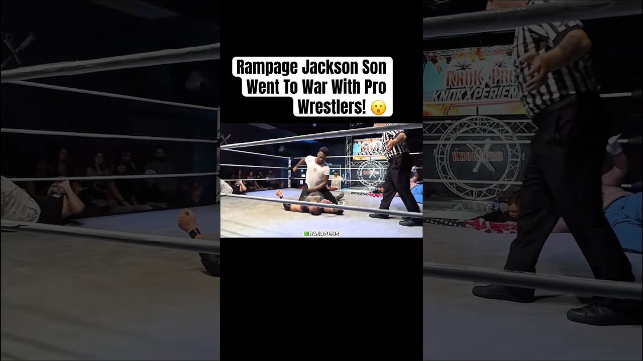 Rampage Jackson Son Went To War With Pro Wrestlers! 😮 #shorts #mma #rampage #fyp