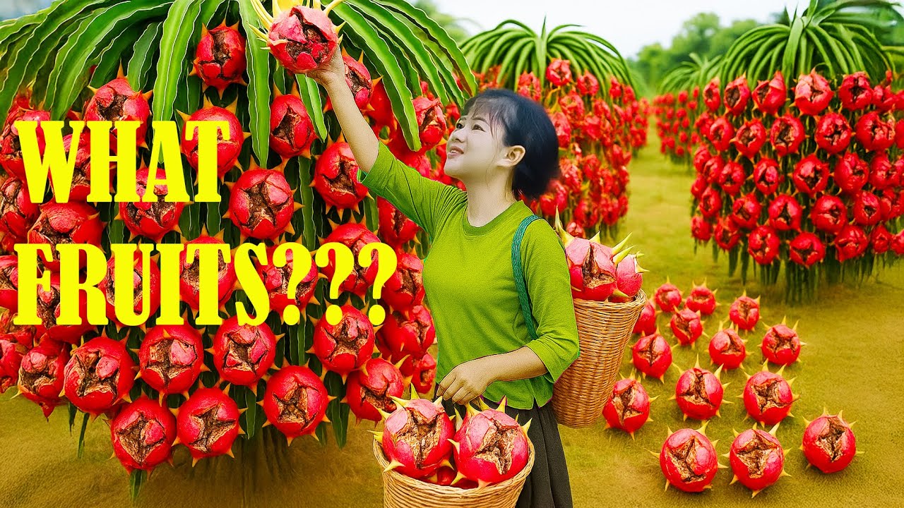 Climb High To Harvest GIANT Ripe Dragon Fruits by Hand | Sell At Outdoor Market | Luyến Harvest Life