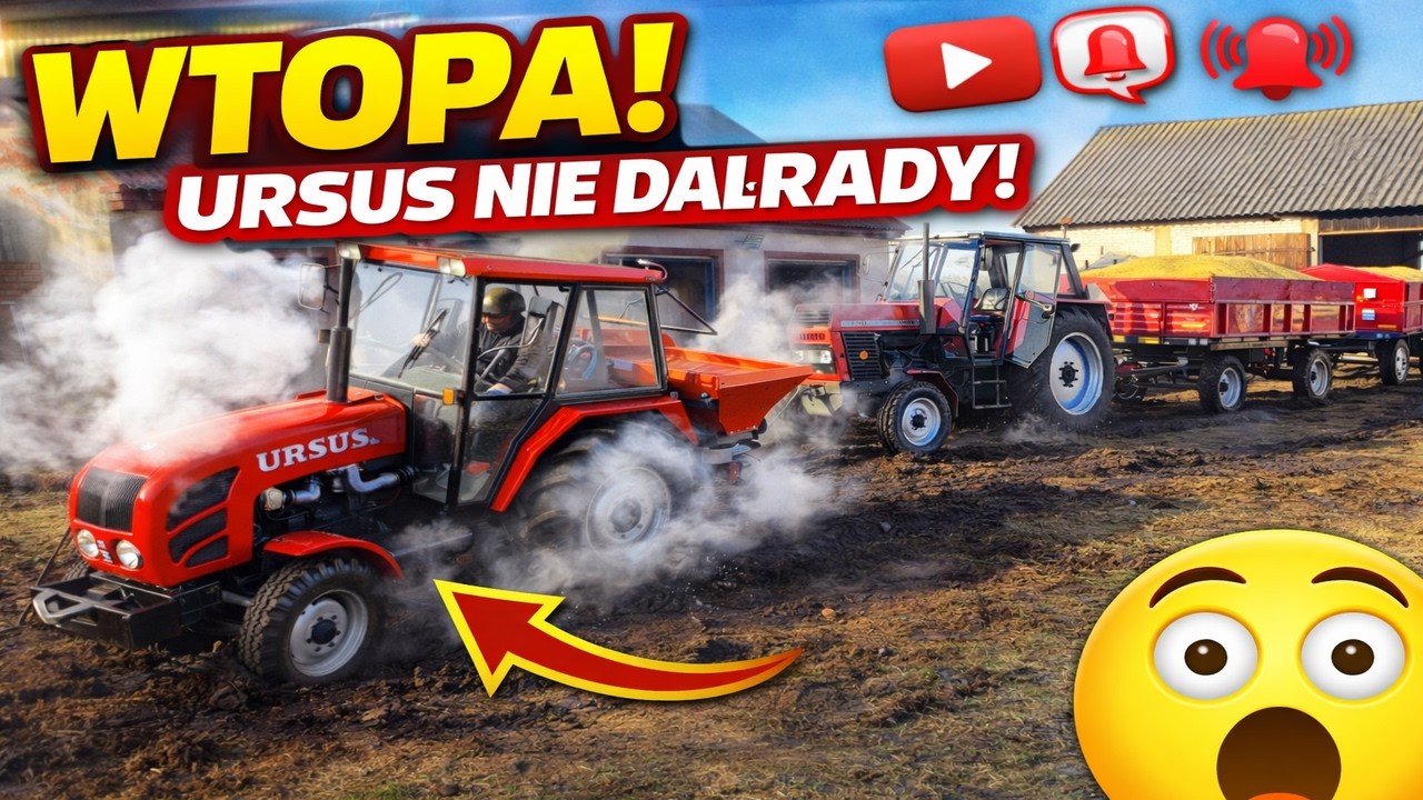 Ursus C-385 NIE WYTRZYMAŁ 😱 Dwie przyczepy i dramat w polu!