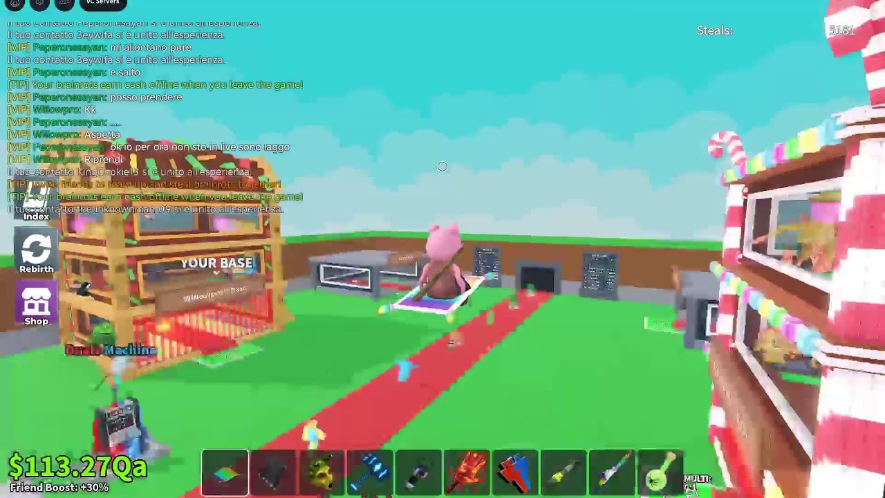 Scambi steal a brainrot e pvp cerco dragon e cerberus
