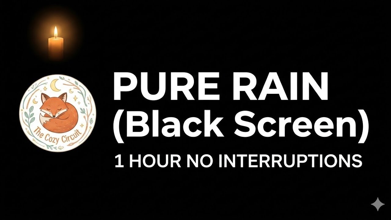 Heavy Rain for Sleeping (Pure Black Screen) ⛈️ 1 Hour No Music 