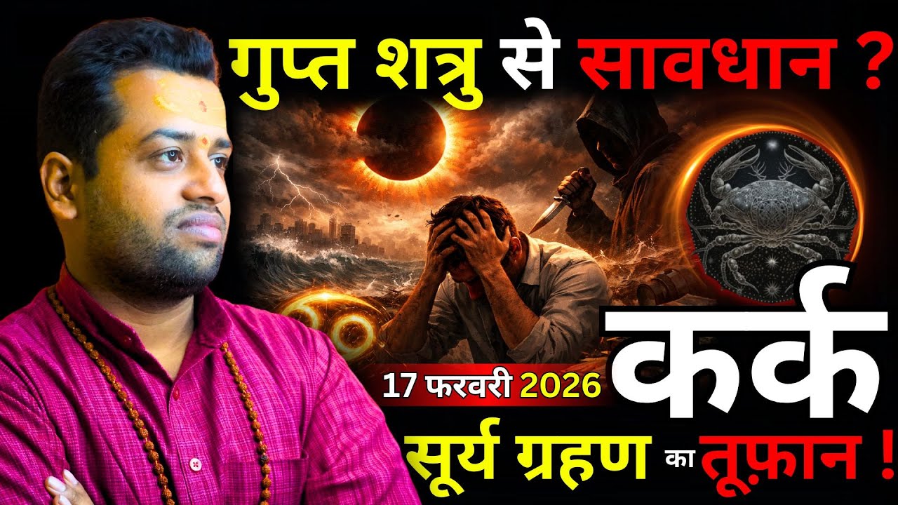 कर्क राशि ⚠️ सूर्य ग्रहण! अचानक बड़ा बदलाव संभव kark rashi surya grehen 17 february 2026