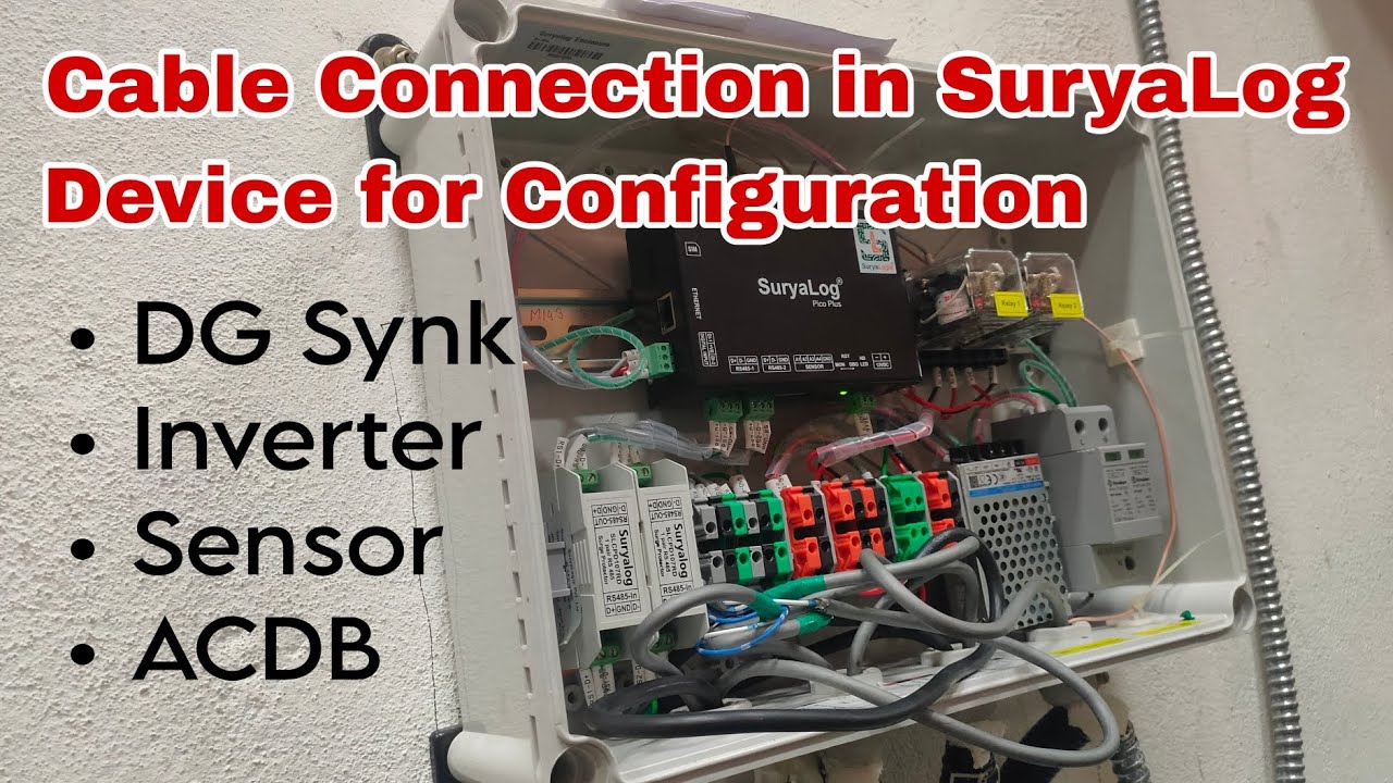 Suryalogix cable connection | DG, Inverter, Sensor & ACDB RS485 communication cable connection