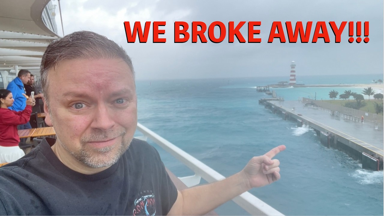 Круизный лайнер MSC Seaside оторвался от пирса и оставил пассажиров на борту 5 февраля 2026 года.