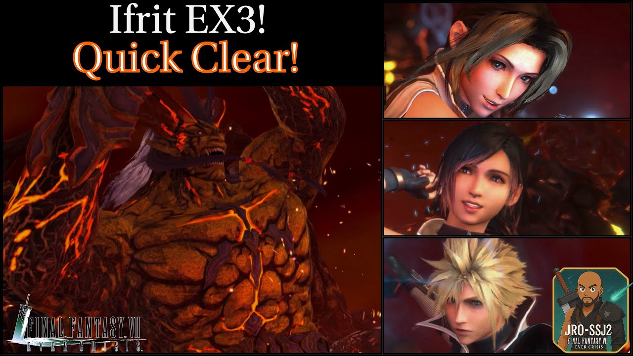 [FF7: Ever Crisis] Ifrit EX3 Quick Clear (1:03) | Magic Ice Team: Tifa, Cloud, Aerith