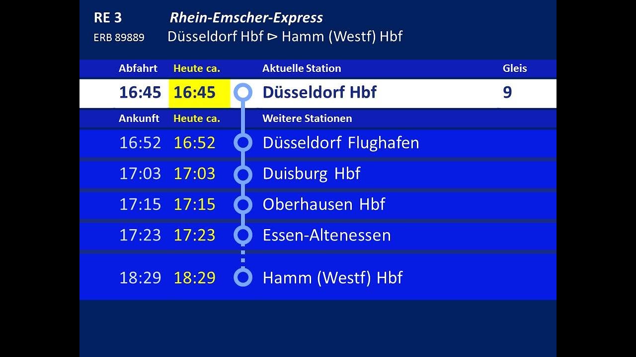 [ERB] Ansagen RE3 Düsseldorf - Hamm (Westf)