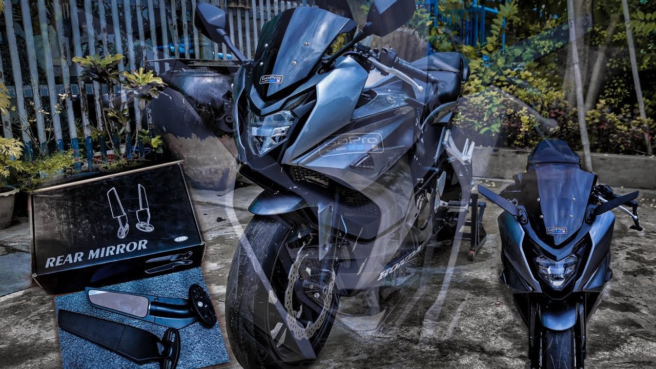 Wind-Wing Rearview Mirror unboxing and installation on CBR650F , 