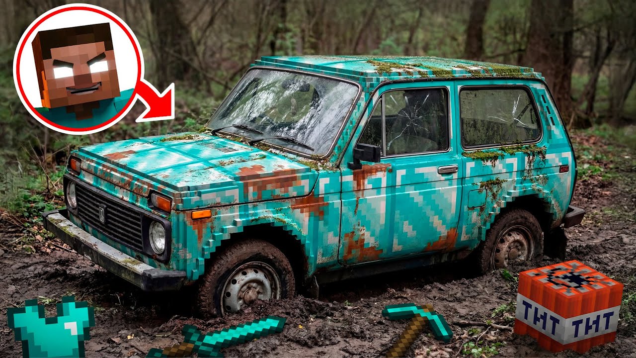 FULLY Restoration of Abandoned MINECRAFT Car | Restoring FORGOTTEN HEROBRINE Car from Minecraft