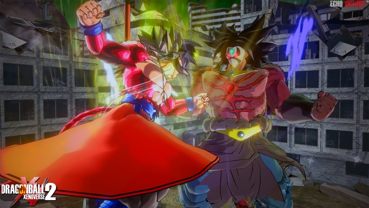 Dragon Ball Xenoverse 2 : NEW Xeno Goku (SSJ4) & Dark Broly Mod Showcase! Xeno Goku vs Broly