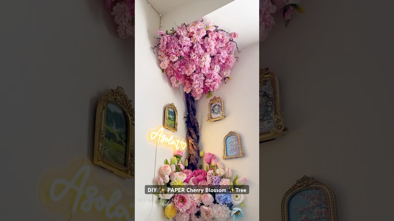 DIY Paper Cherry Blossom Tree Tutorial | How to Make a Kwanzan Cherry Blossom