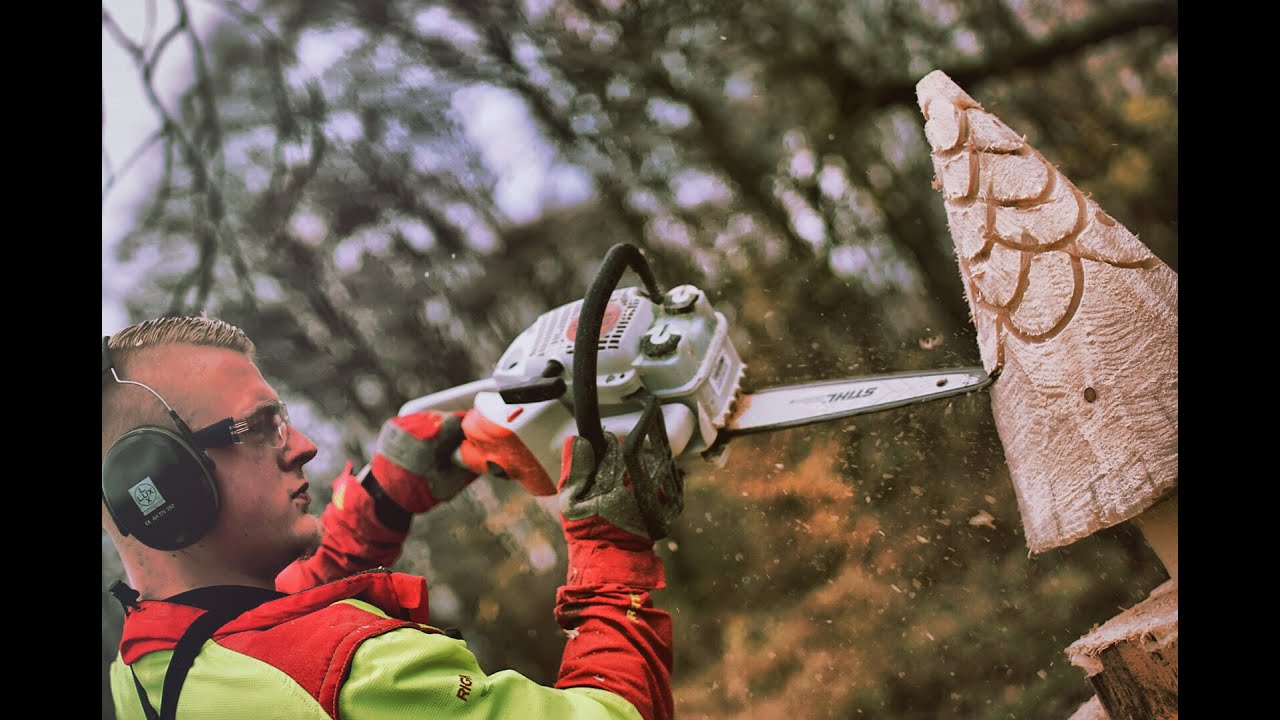 Chainsaw Carving Hundshaupten | Weihnachtsbaum