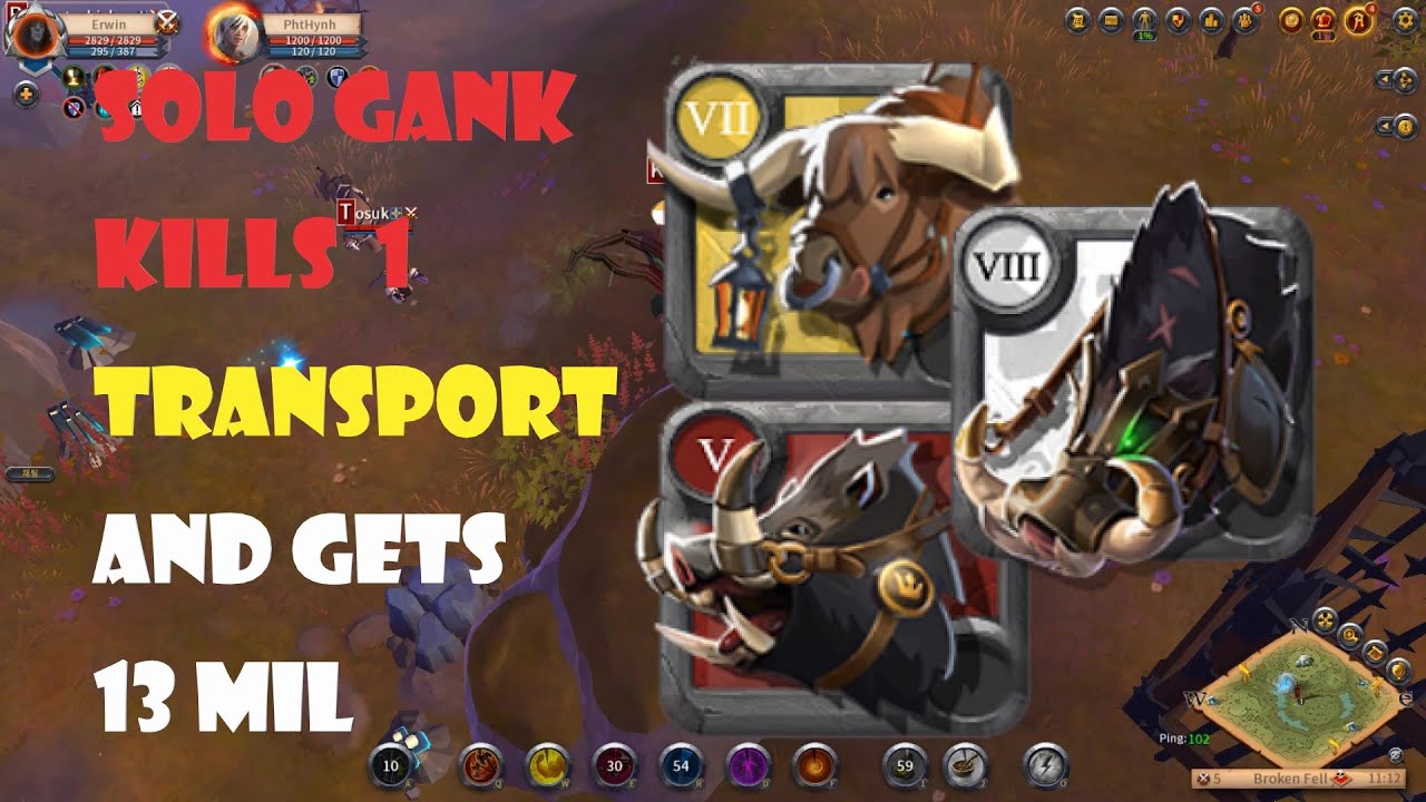 알비온 온라인 East Server : Solo Gank  1 transport and gets 13m