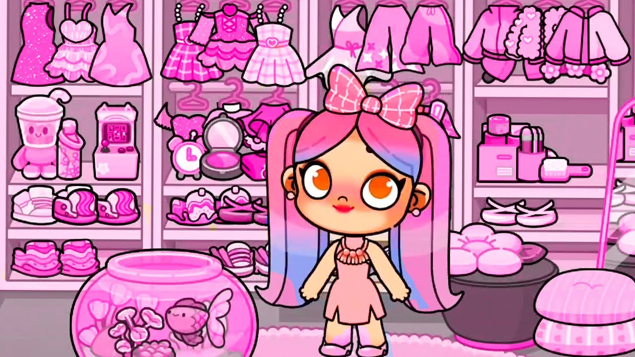 PINK BARBIE'S COMPLETELY PINK CLOSET | PAZU AVATAR WORLD GAME | Decoration Secrets
