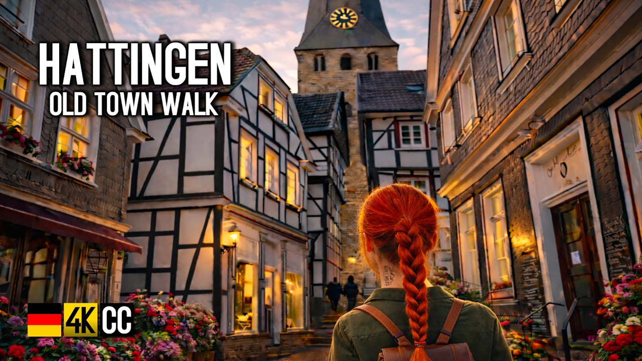 Hattingen Old Town Evening Walk | Half-Timbered Houses in 4K