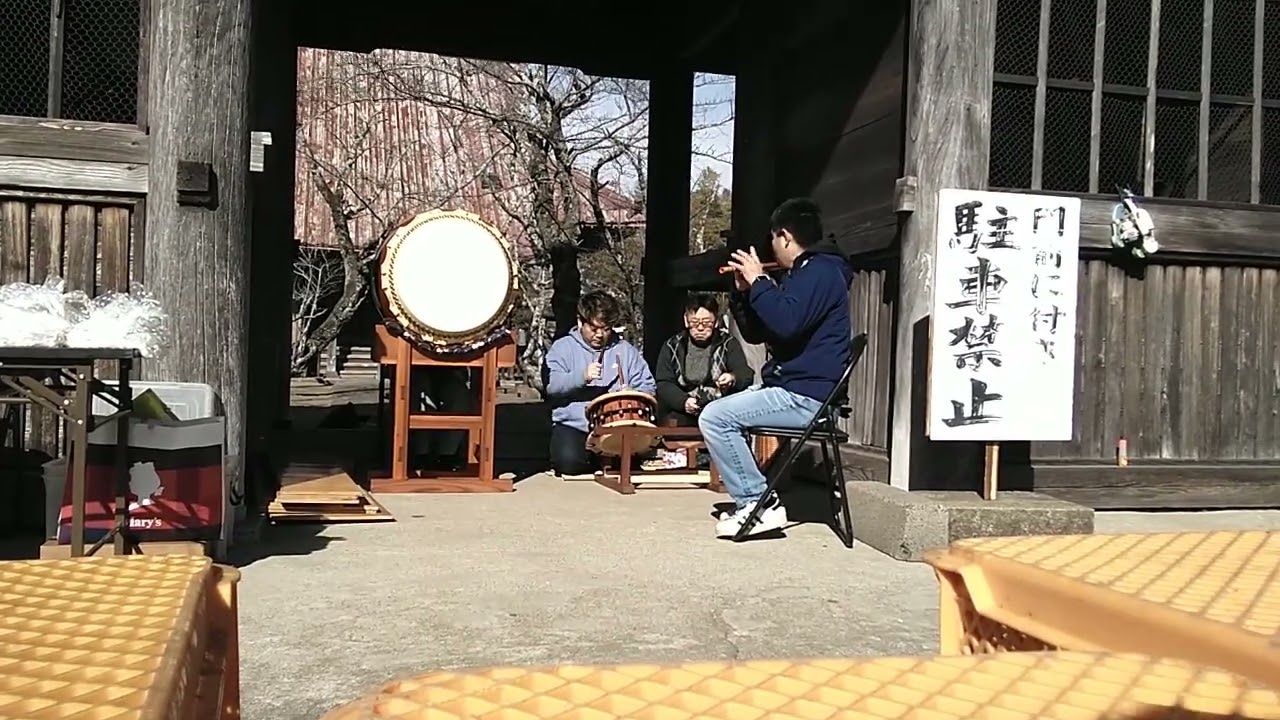 馬鹿囃子〜仕舞砂切＠野田芸座連／荒久天満宮初天神　Ｒ08(2026)/01/25　千葉県香取市佐原本宿荒久区　勝徳寺境内宮　荒久天満宮初天神餅つき会　佐原囃子