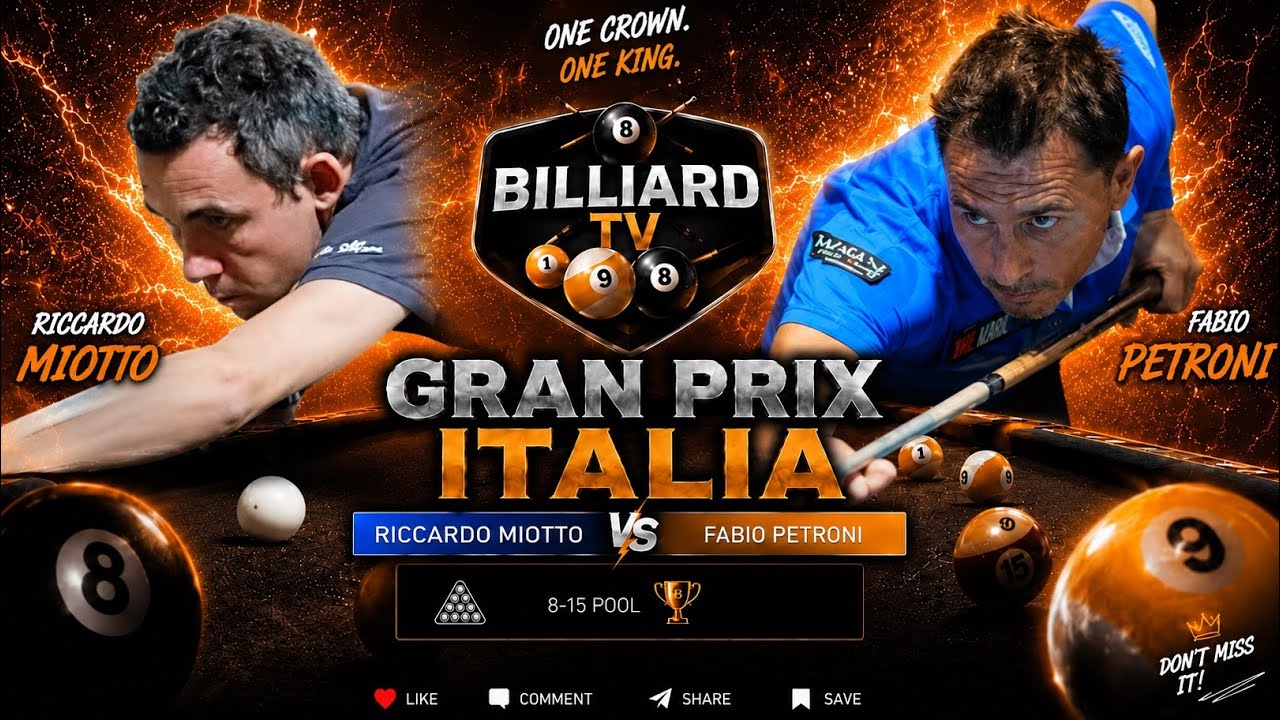 PETRONI FABIO VS MIOTTO RICCARDO Gran Prix Italia BILLIARD TV