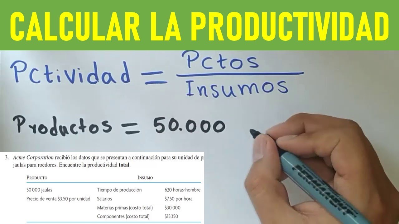 Como calcular la PRODUCTIVIDAD (ejercicio con interpretaci&oacute;n)