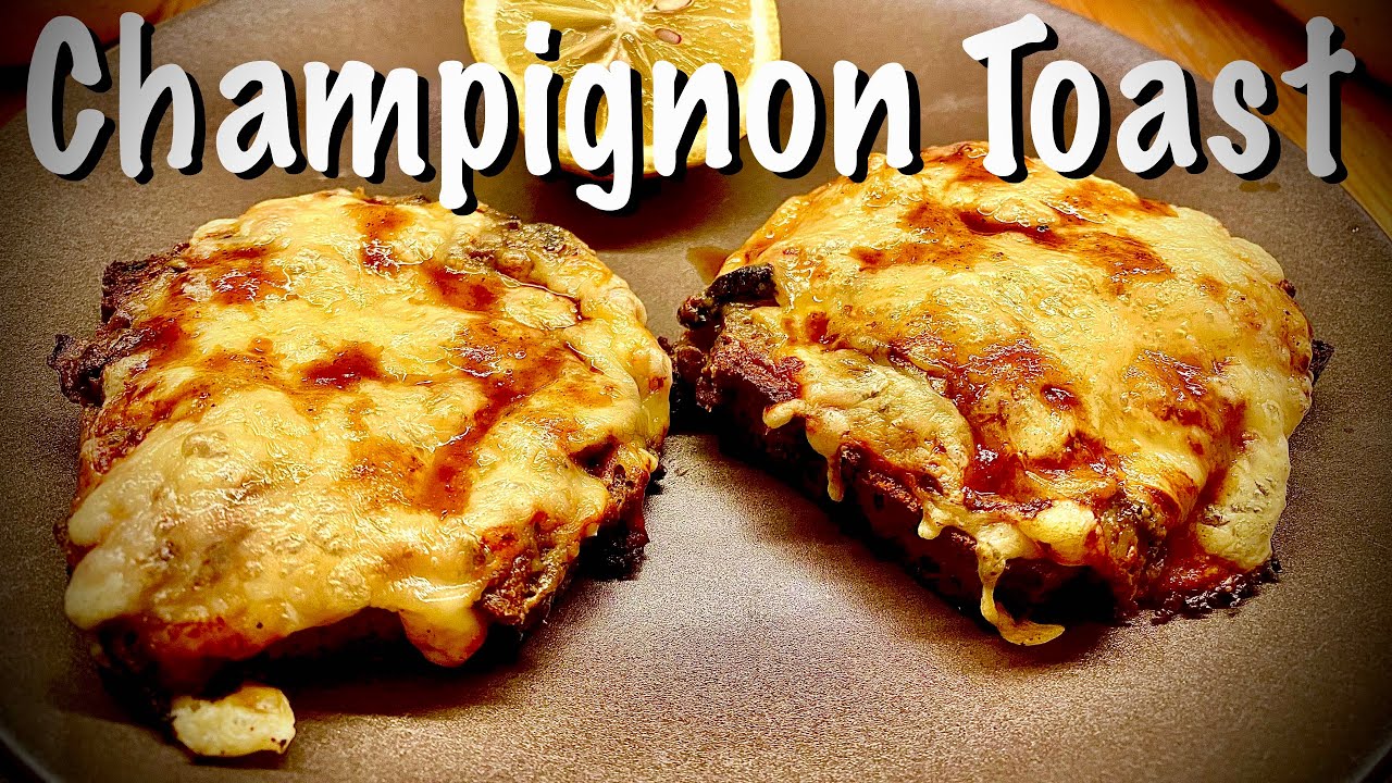 Champignon Käse Toast mit Zwiebel-Sauerteigbrot, Rahm Champignons & Käse überbacken # Reste Essen