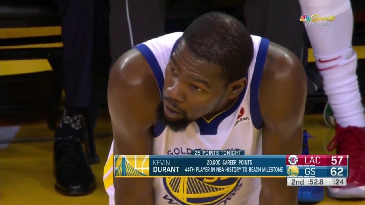 Kevin Durant scores his 20,000th point