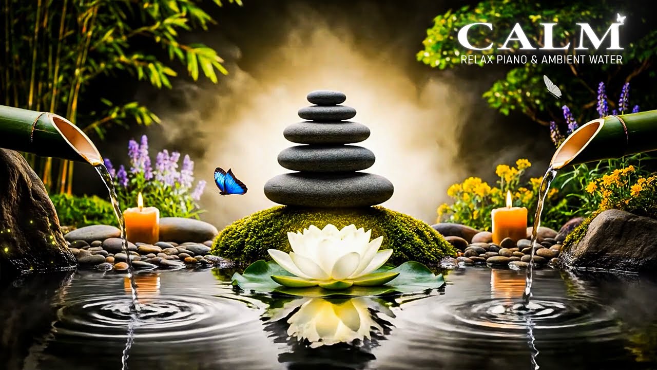 Relaxing Piano with Flowing Water Sounds 🍃 Healing Music for Insomnia, Anxiety & Stress