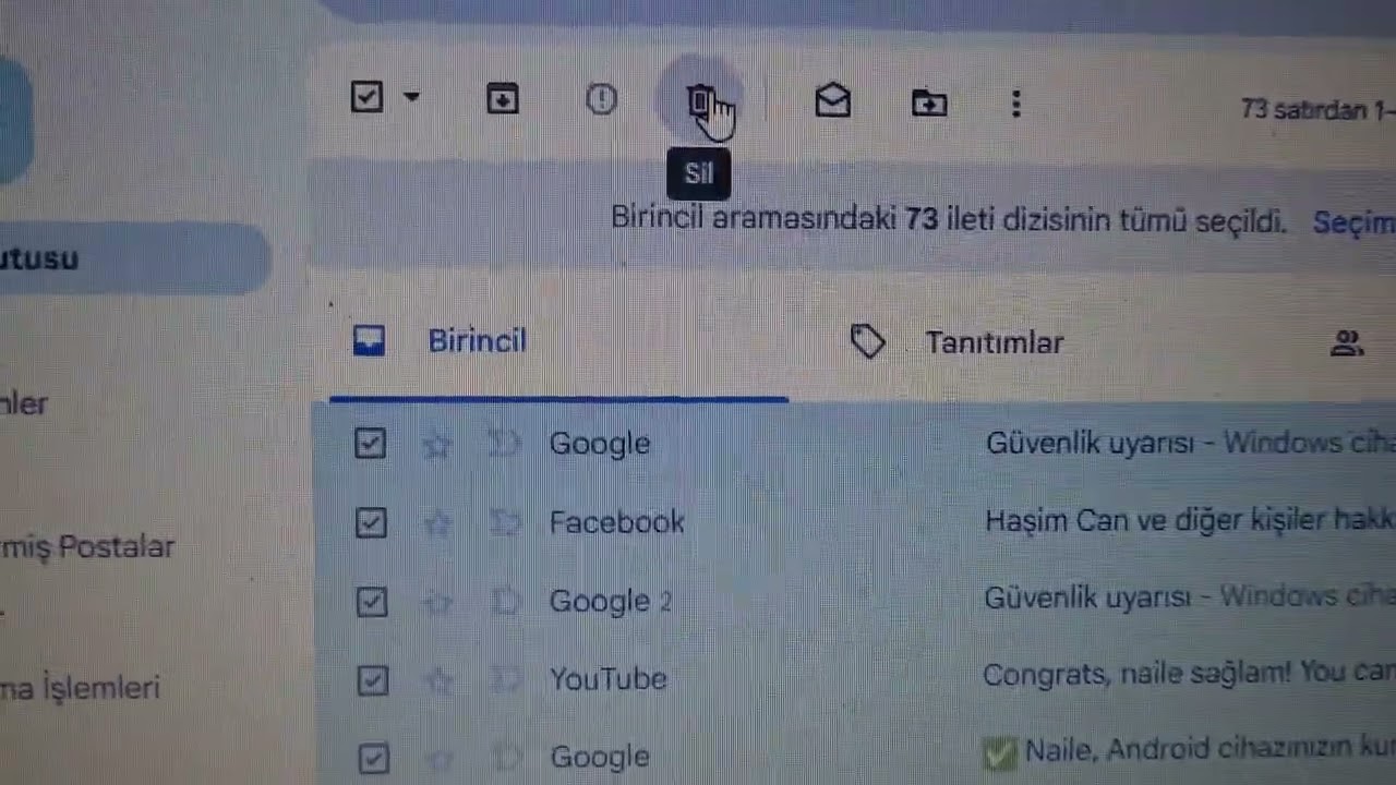 G Mailde Maileri Topluca Nasıl Sileriz. | E Postaları Topluca Silme İşlemi Nasıl Yapılır