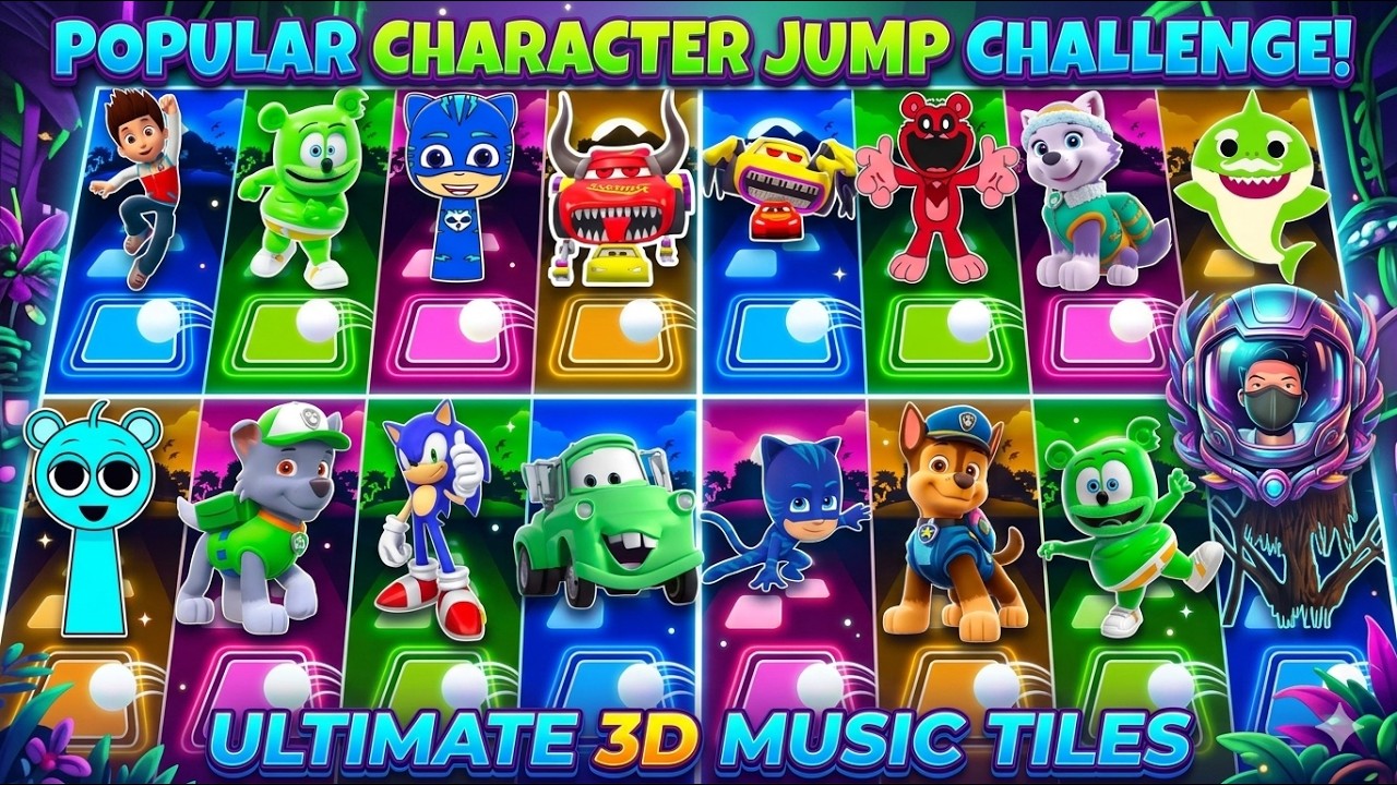 MCQUEEN VS SONIC VS HOUSE HEAD VS GUMMY BEAR VS BABY SHARK | Tiles Hop EDM Rush! part 13
