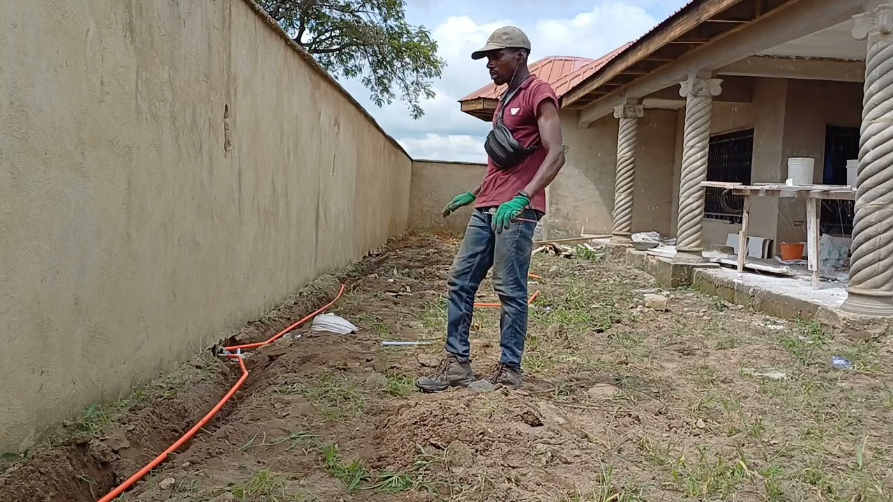Building In Ghana | Fence Wall Lights Conduit Works