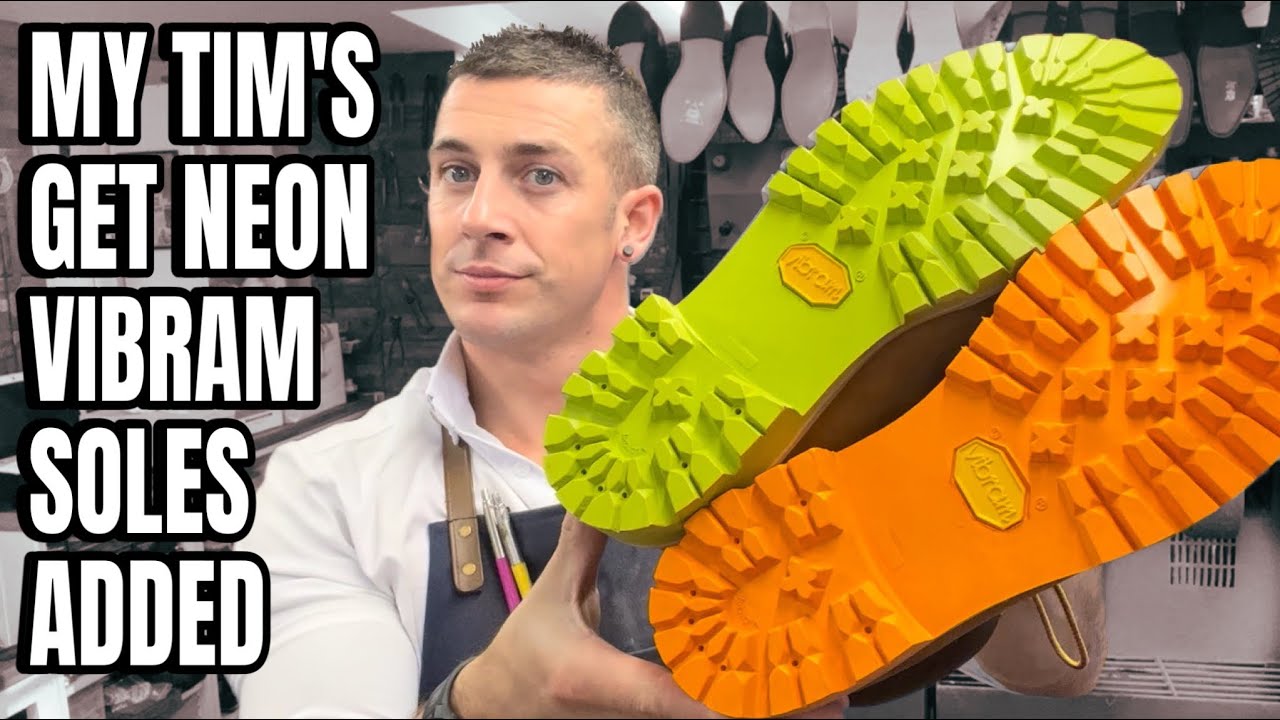 Замена неоновой подошвы на моих ботинках Timberland — восстановление подошвы Vibram #реставрацияо...