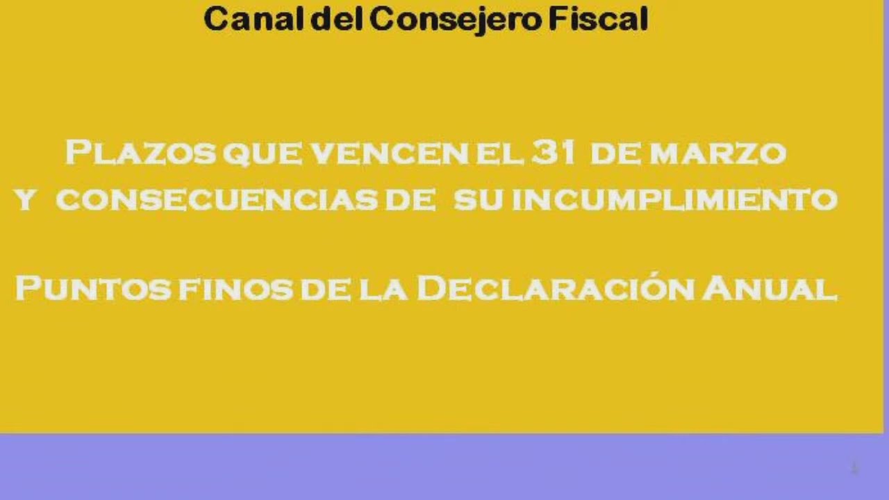 PLAZOS QUE VENCEN EL 31 Y CONSECUENCIAS DE SU INCUMPLIMIENTO
