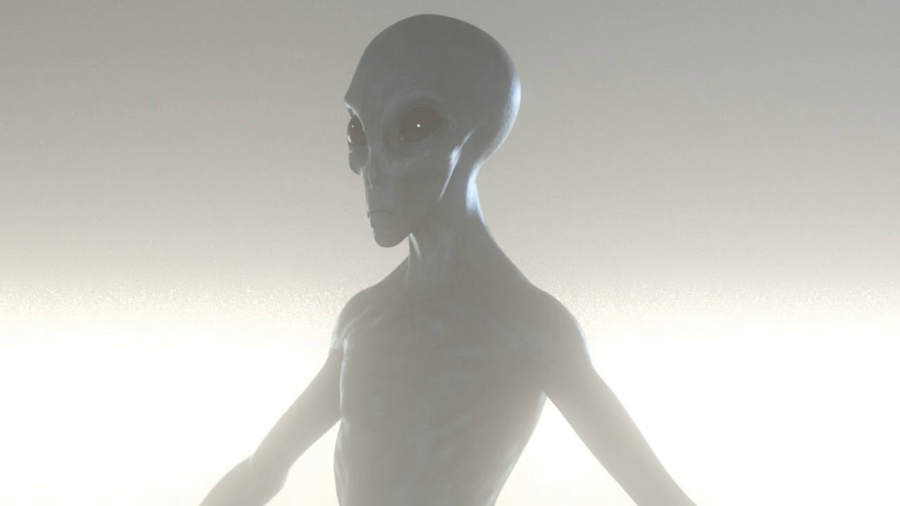 Grey Alien Redshift Render