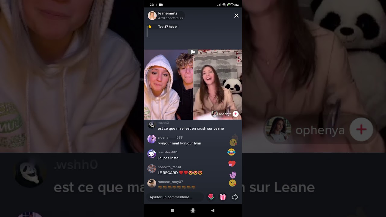 partie 1 du live tiktok de Léane et Maël