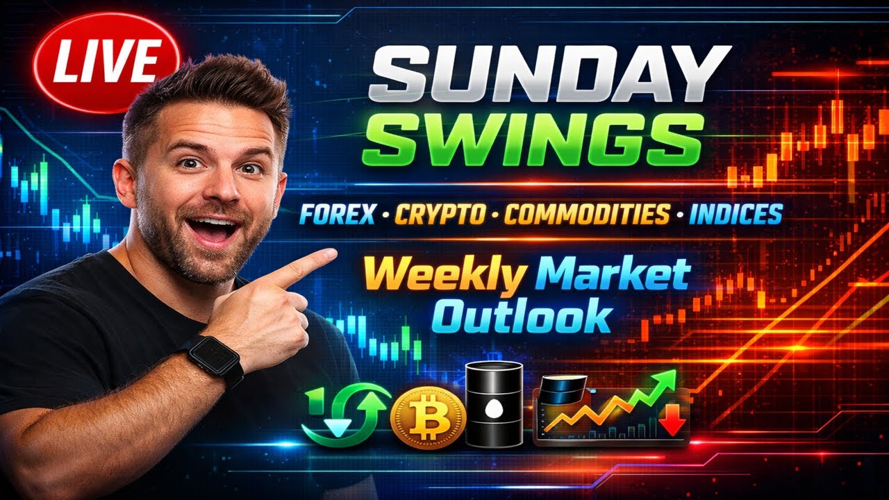 🔥 LIVE Sunday Swings – Weekly Market Analysis 🔥
Forex | Crypto | Commodities | Indices