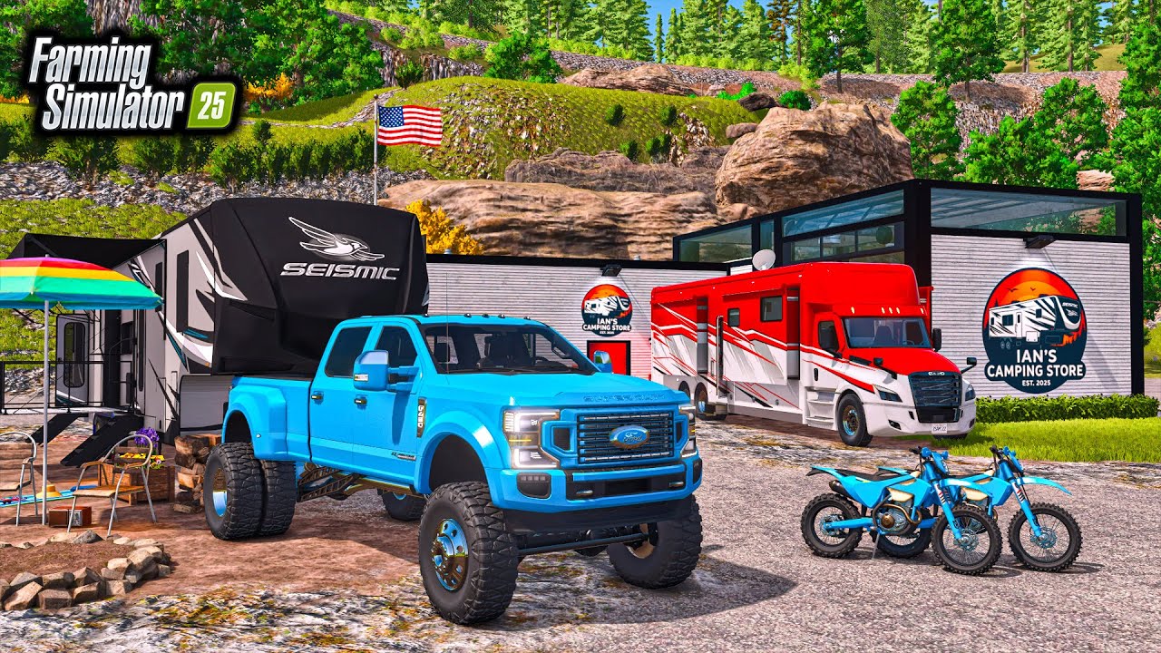 BUILDING $2,999,999 CAMPING DEALERSHIP! (LIFTED TRUCKS & DIRTBIKES) | FS25