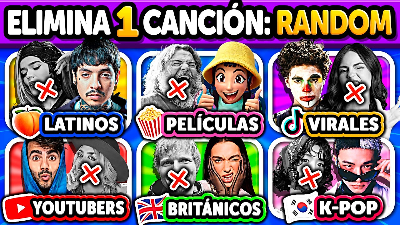 ❌ Elimina UNA Canción por Categorías 👨‍🎤🎬🎙️ | Series, Latino, Animes, Tiktok | Club Quiz Trivia