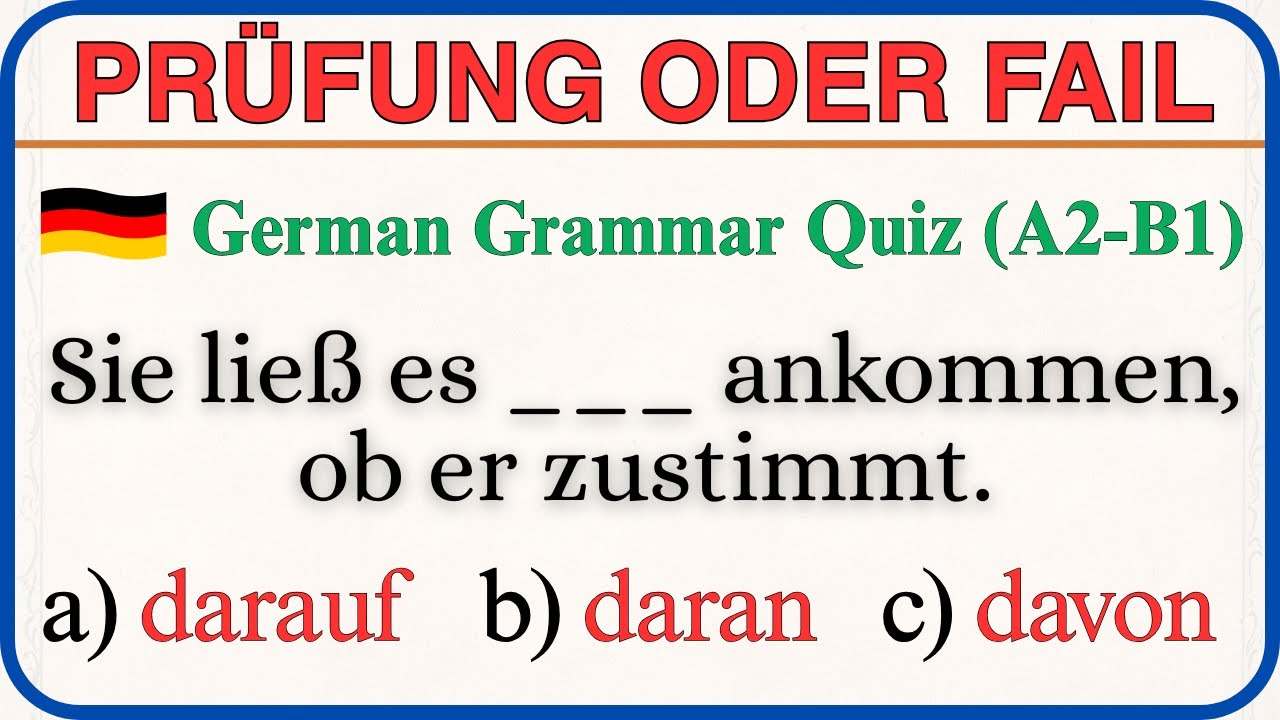 A2–B1 Deutsch Grammatik | Nur Muttersprachler bestehen das