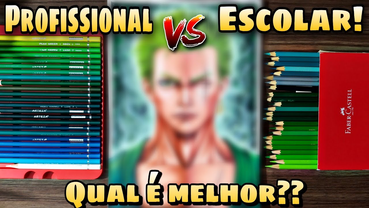 Inacreditável! Lápis Profissional VS Lápis  Escolar - Arteza Vs Faber [ Drawing Zoro - One Piece ]