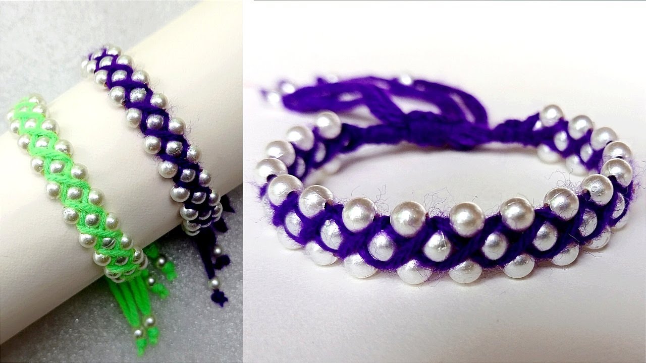 How to make bracelet || pearls bracelet making at home || handmade bracelet