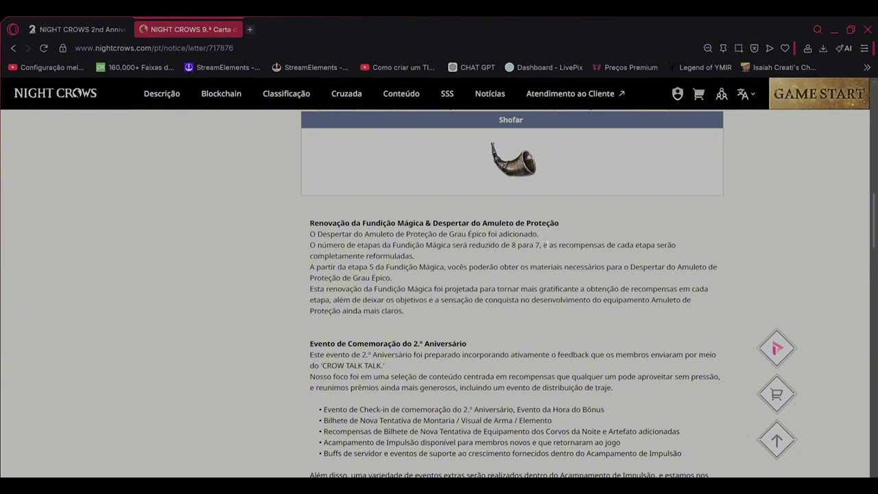 PRE REGISTRO DE 2 ANOS + 9° CARTA DOS CORVOS