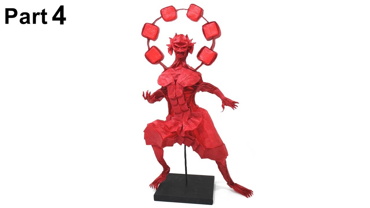 ORIGAMI GOD OF THUNDER Raijin TUTORIAL (Hojyo Takashi) PART 4 折り紙 雷神  北條 高史