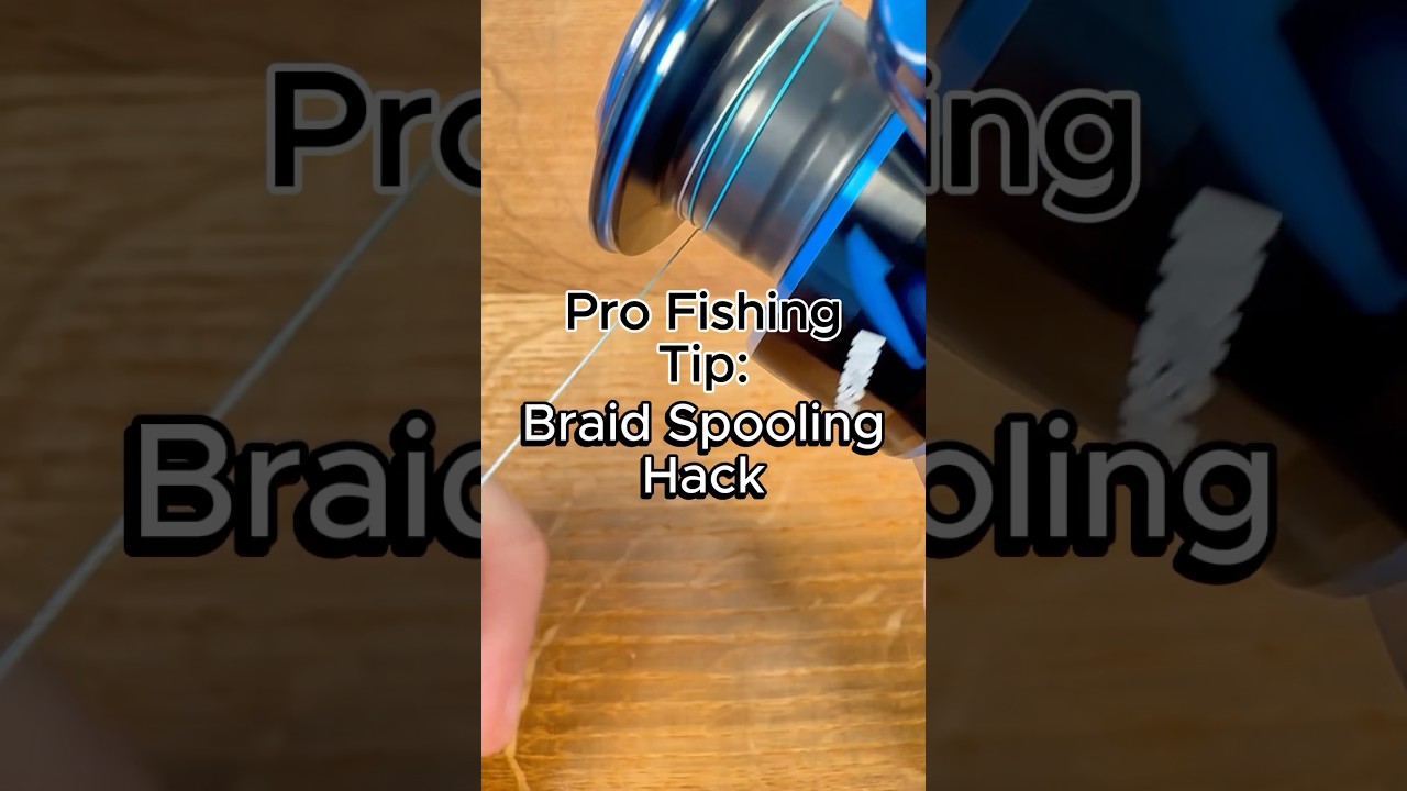 Braided Line Fishing Hack for Starting Spooling Line #fishing #fishingtips #bassfishing