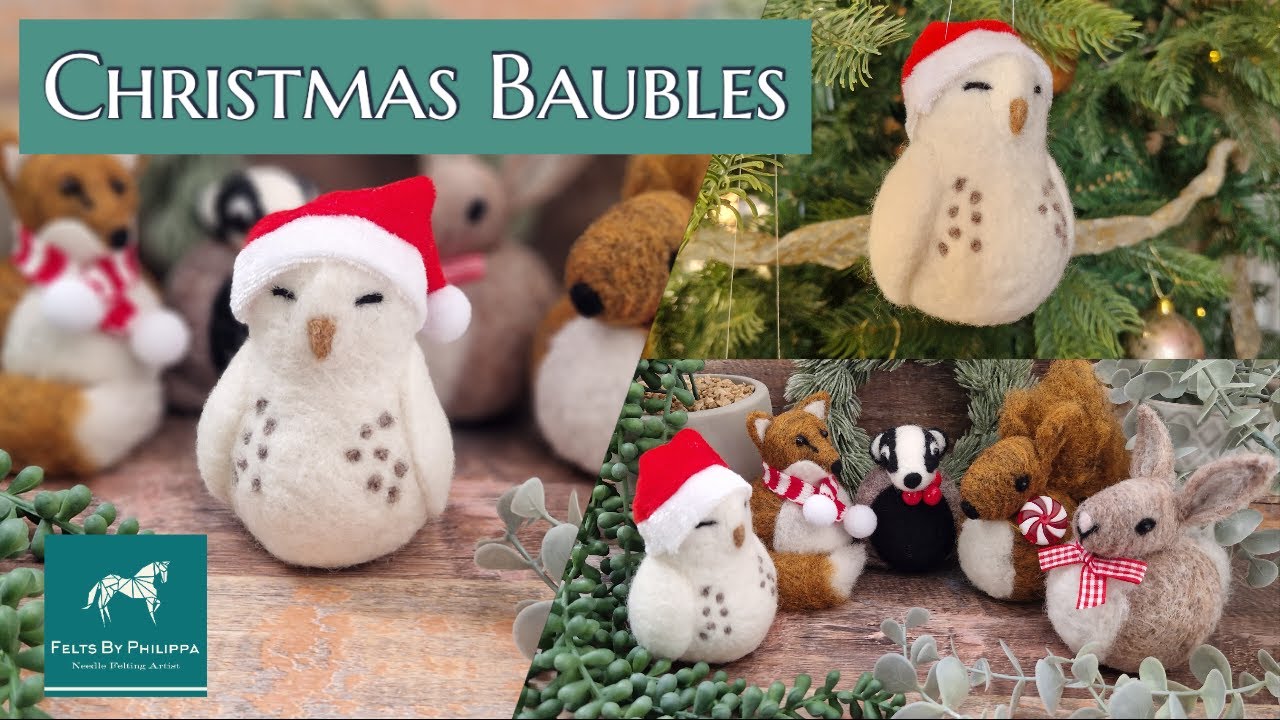 🦉Gorgeous WOODLAND Baubles // Needle felting for beginners // Mr Owl, the first of the five 🦉