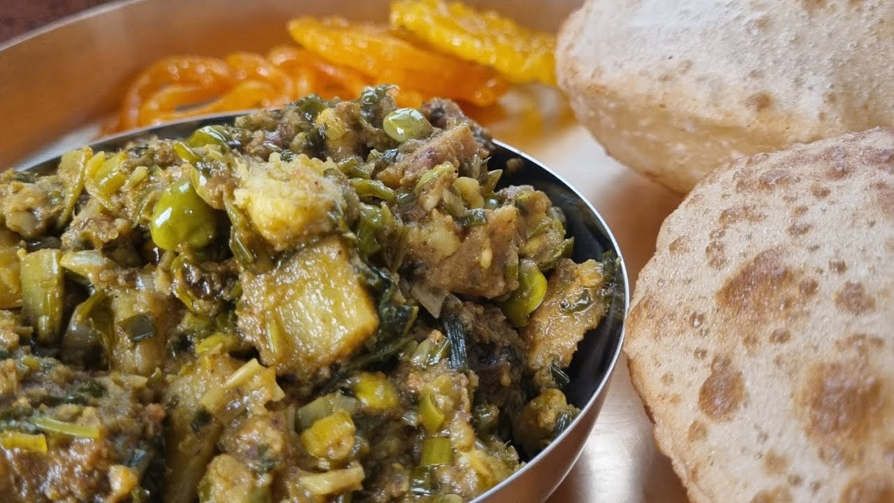 Winter special mummy की traditional recipe से Undhiyu और fuli fuli puri 😋👌 