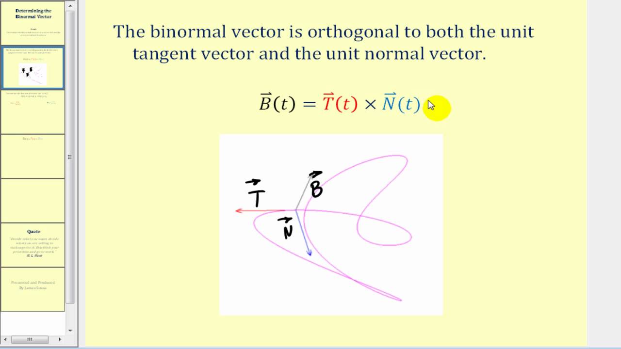 Determining the Binormal Vector