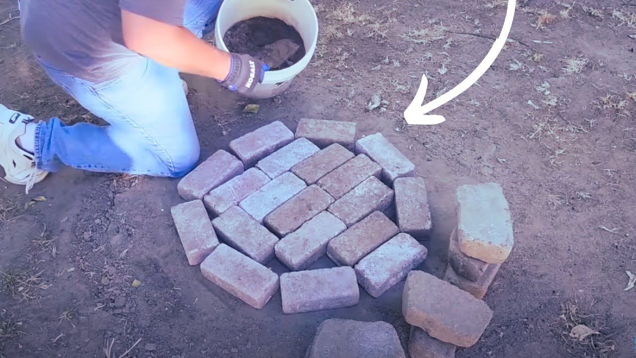 Lay bricks in your yard for this AMAZING backyard idea!