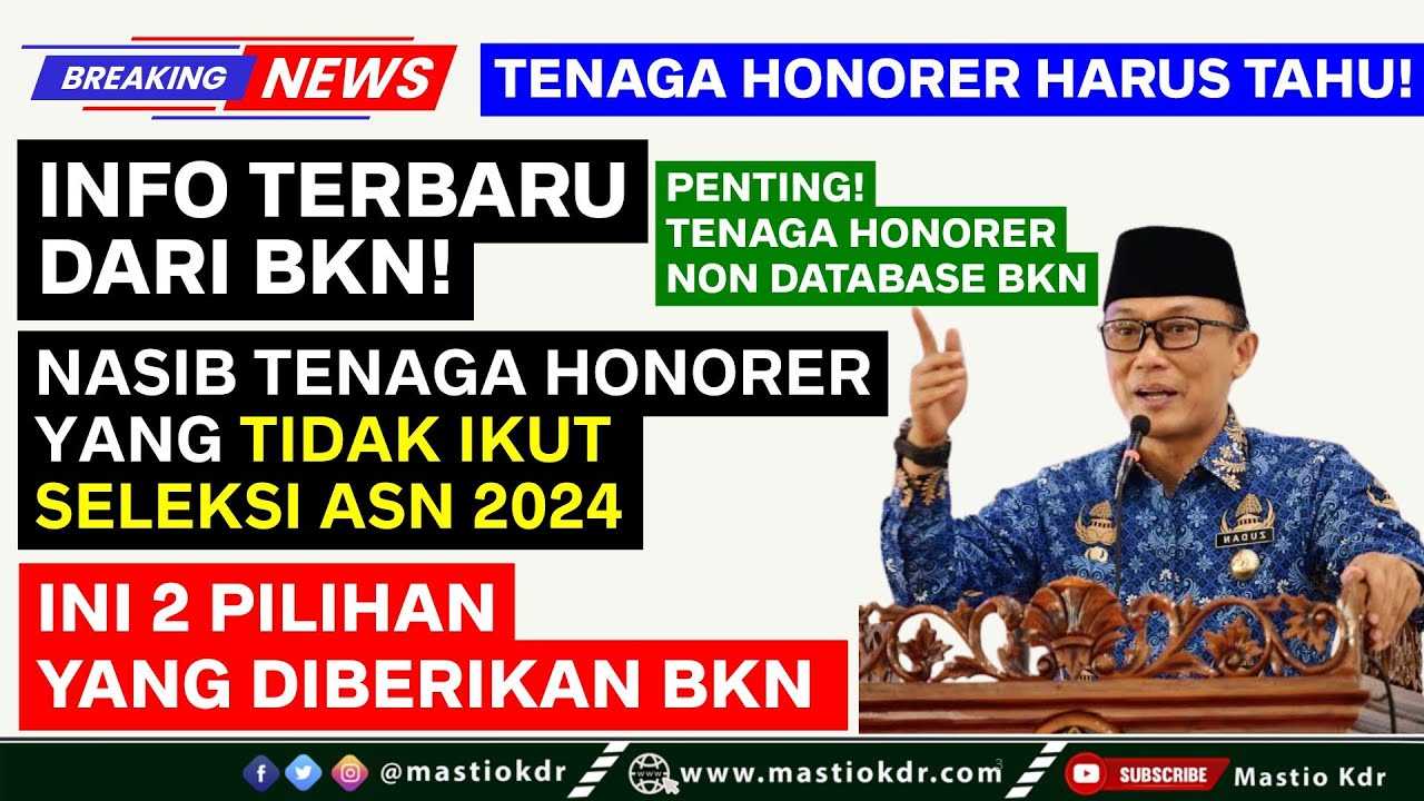 Info BKN: Nasib Tenaga Honorer Yang Tidak Ikut Seleksi ASN 2024 & Non Database BKN! 2 Alternatif BKN