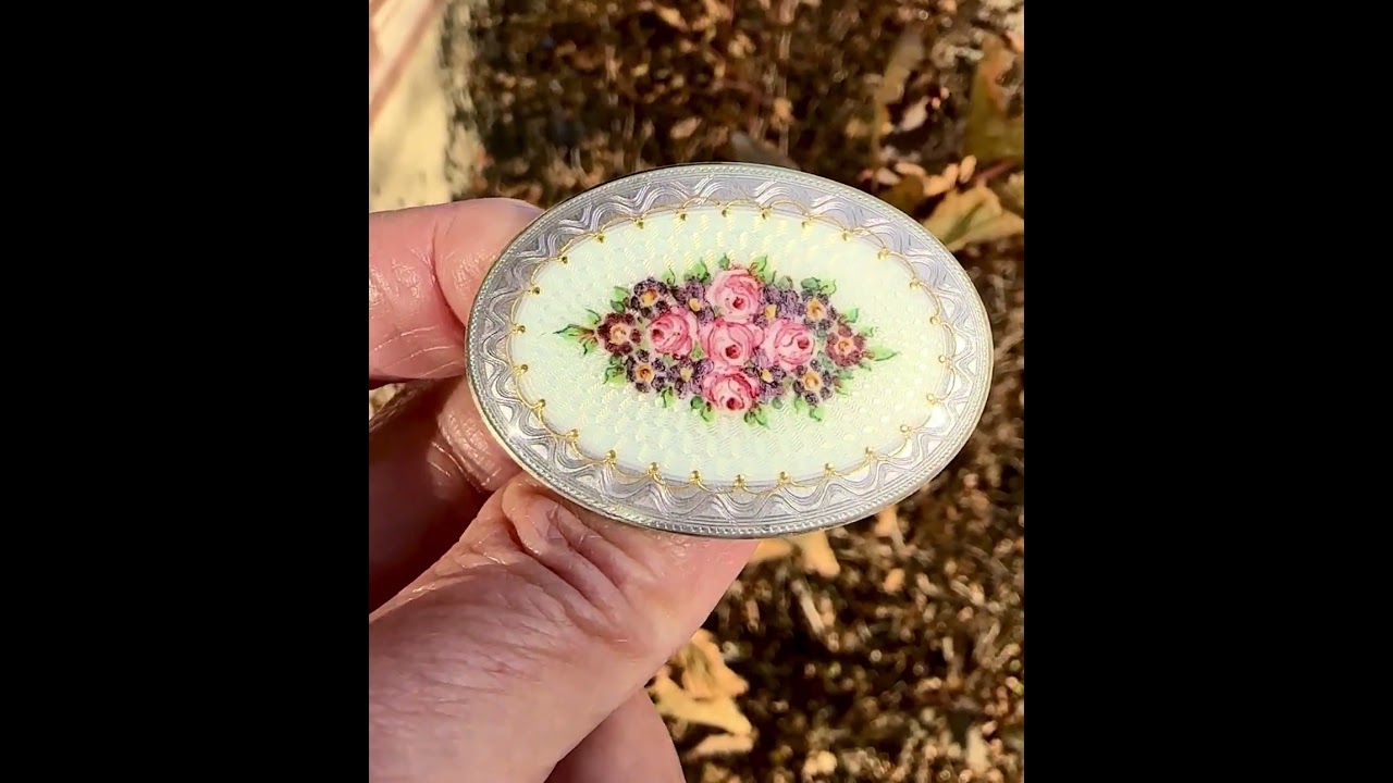 Art Deco Norwegian Marius Hammer Enamel Brooch