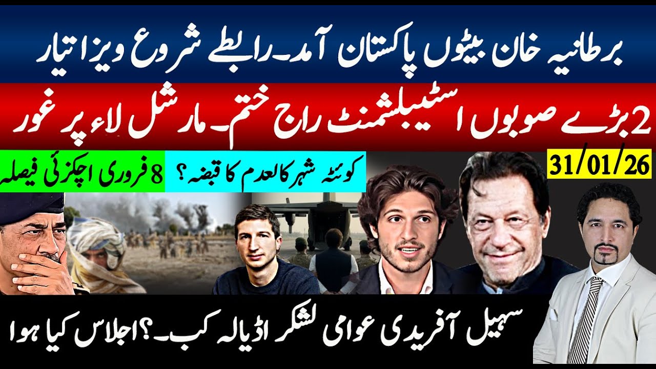 خان ڈاکٹررسائی آج، بیٹوں کے ویزے بیرون ملک علاج؛ بڑے صوبے رٹ ختم؟مارشل لاغور،لشکر آفریدی یا 8فروری