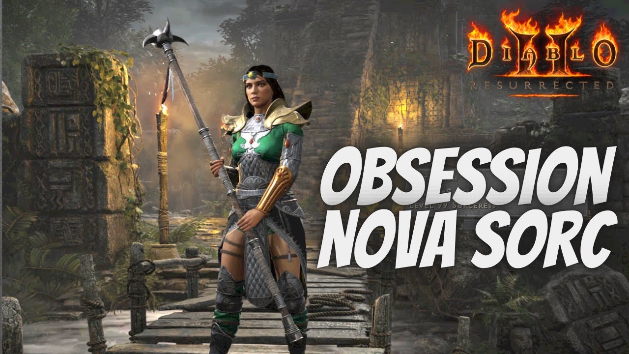 +7 Nova Obsession Rune Word Staff Build Patch 2.6 - Diablo 2 Resurrected