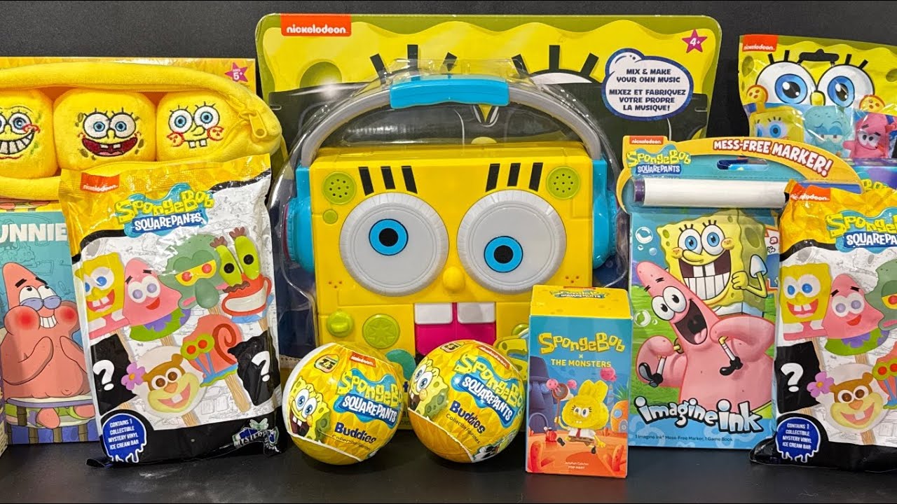 ASMR 15+ Minutes SPONGEBOB SQUAREPANTS Mega Mystery Unboxing Toy Surprise!! No Talking